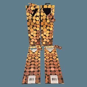 4 Wine Gift Bags Cakewalk Bottle Corks Pattern Fits Single Bottle